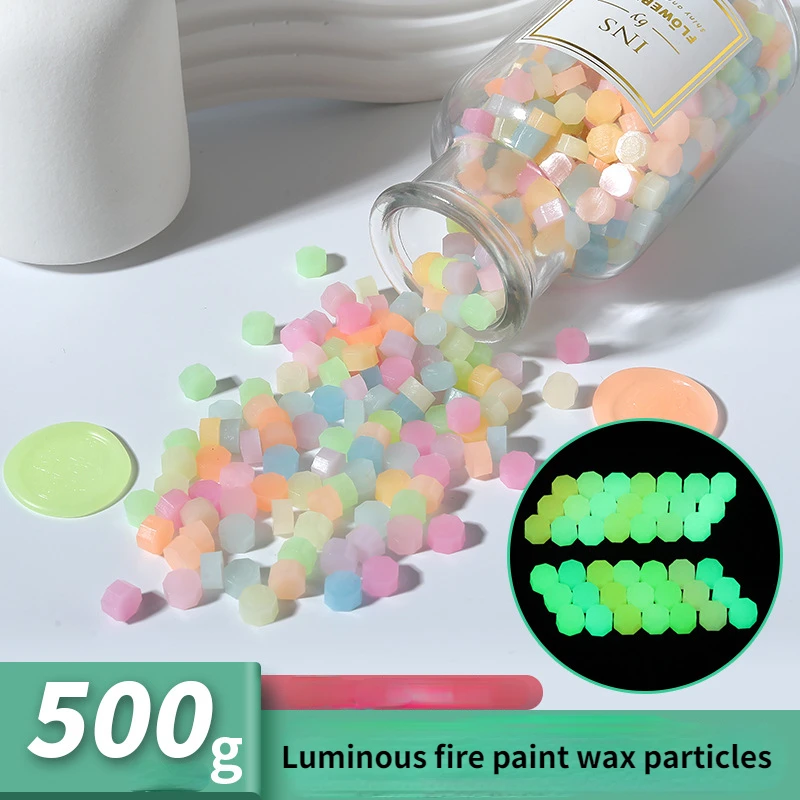 

500g Luminous Fire Paint Wax Cute DIY Stamp Handmade Invitation Envelope Sealing Craft Hand Account Decoration