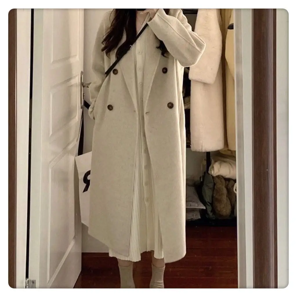 Корейская шерстяная куртка женское модное пальто маленького размера на осень и