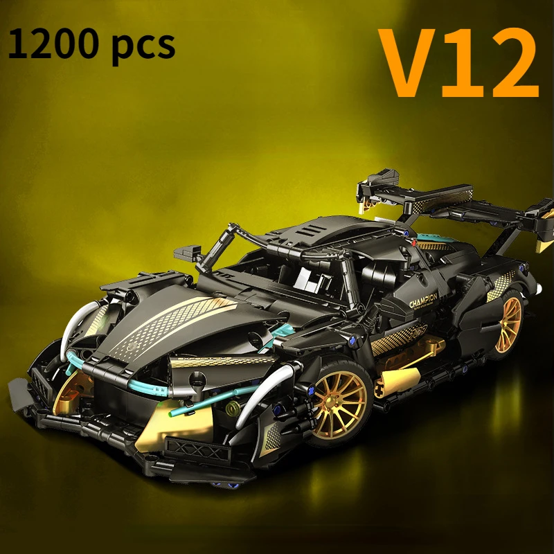 

2023 Building blocks Supercar Vader V12 Concept Racing model car build toy Birthday gift Boy Gift Christmas gift 81031