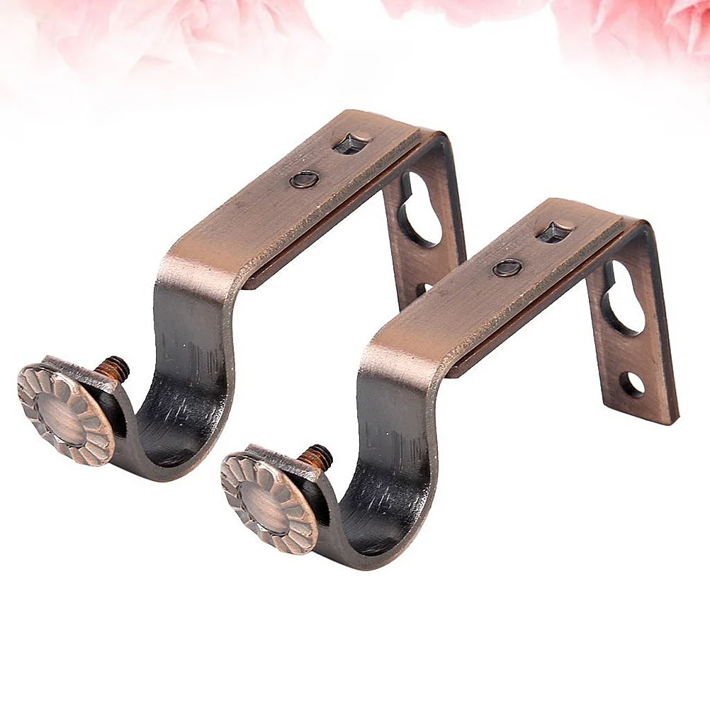 

Curtain Rod Bracket Holder Wall Drapery Brackets Mounting Copper Adjustable Mounted Pole Mount Metal Single