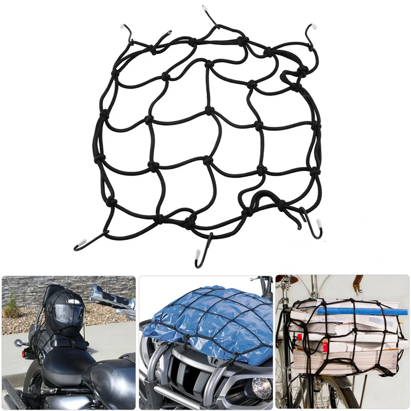 

30x30cm Motorcycle/Bicycle Cargo Net Universal Heavy Duty Motorcycle Bungee Net Car