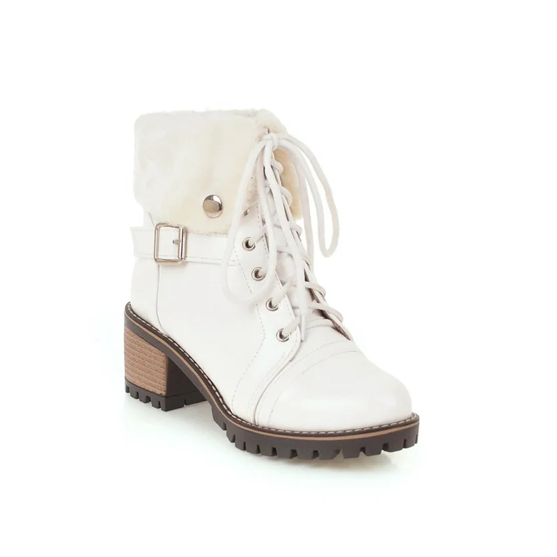 Женские ботильоны на шнуровке YMECHIC ботинки высоком блочном каблуке