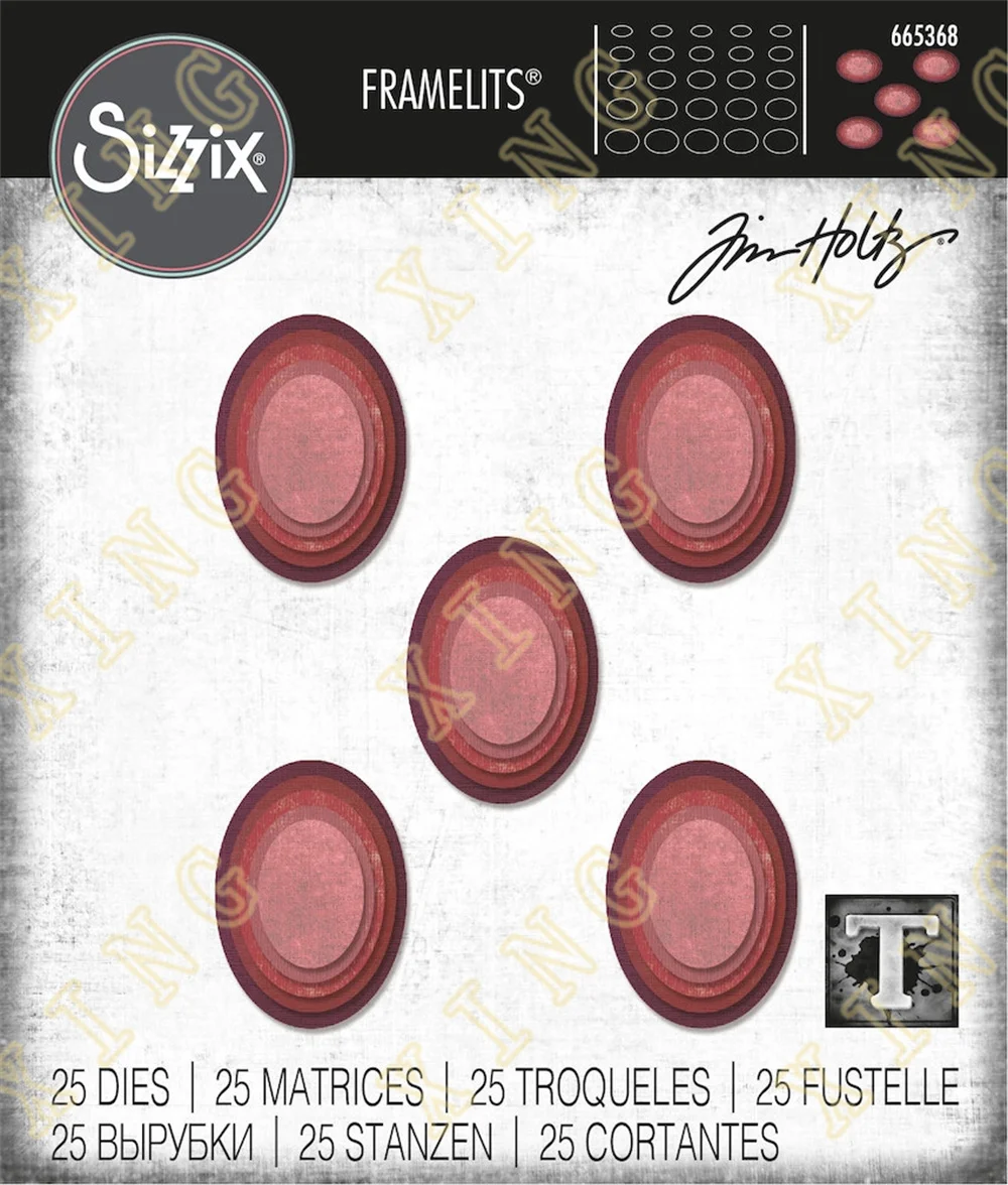 

Stacked Tiles Ovals Metal Craft Cutting Dies Diy Scrapbook Paper Diary Decoration Card Handmade Embossing New Product for 2022