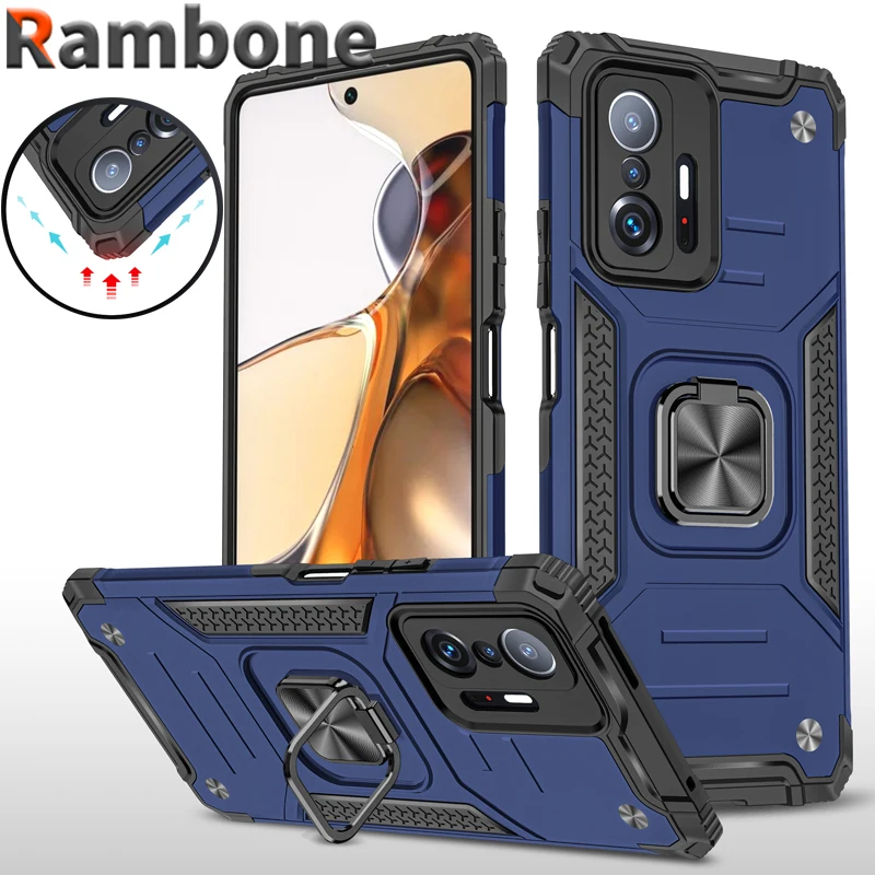 

Anti-drop Sturdy Kickstand Case For Xiaomi 11T 10T Pro 11 10 Shockproof Ring Cover For Poco X3 NFC M3 Pro F3 MI K40 Pro Plus
