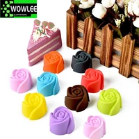 8 piece flower rose cake mold cupcake liner tool stencil form pastry soap chocolate muffin baking silicon biscuit kitchen molds