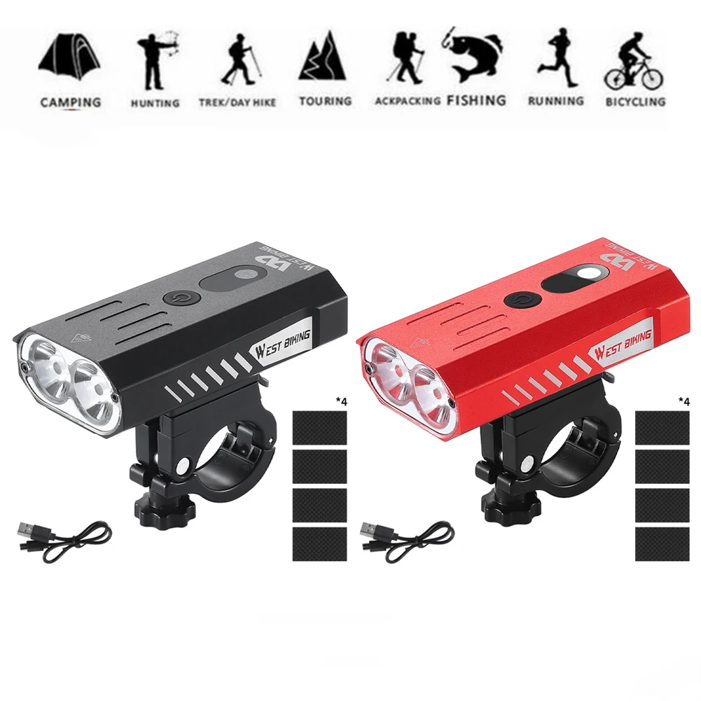 

5 Mode Smart Bright USB Rechargeable Bike Bicycle Headlight Front Light Torch Aluminum Alloy Light Torch Bicycle Lamp Night
