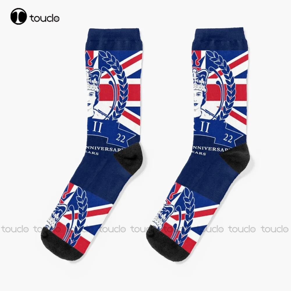 

Королева Елизавета Ii Платина юбилей 70 лет с Union Jack носки черные футбольные Носки Удобные Лучшие Спортивные для девочек новые популярные