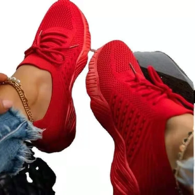

Women's Sneakers Fashion Lace Up Platform Shoes Flats Mesh Vulcanize Shoes Woman Sports Shoe Lady Plus Size