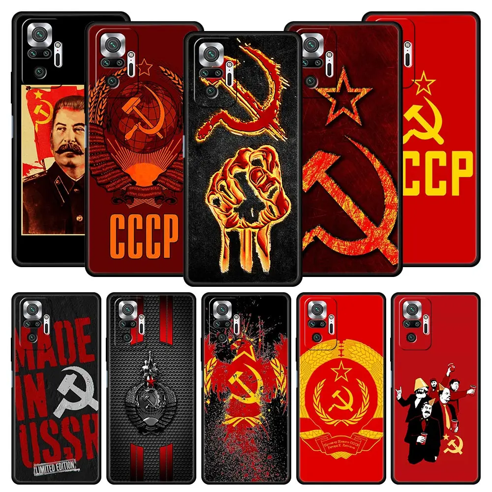 

Vintage USSR CCCP Phone Case For Xiaomi Redmi Note 11 10 9 8 Pro 11S 10S 9S 7 8T 9T 9A 8A 9C K40 Gaming 11T 5G Soft Back Cover