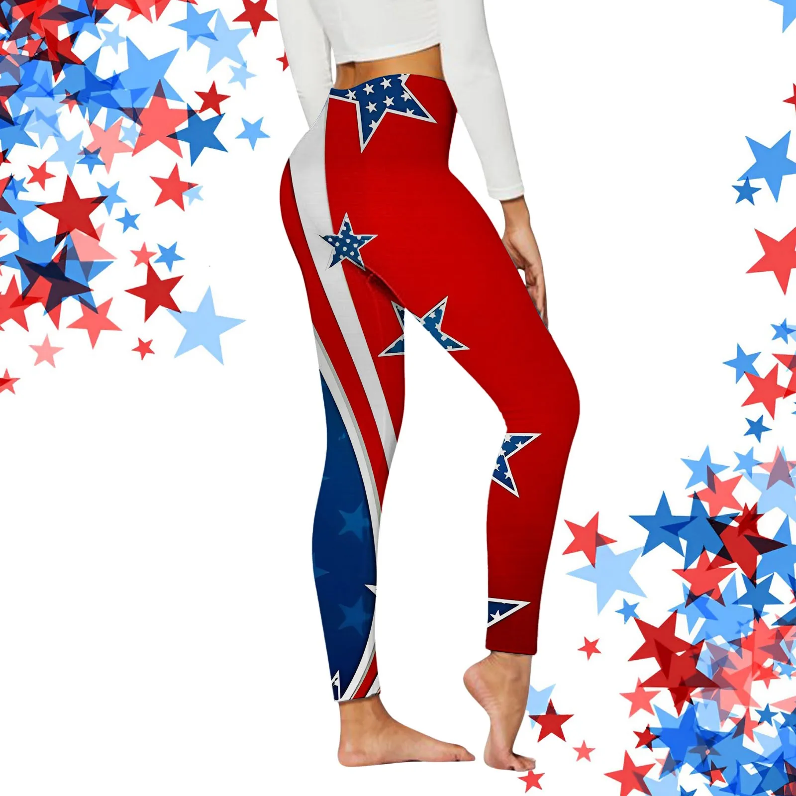 

Women's tight Yoga pants Independence Day print leggings Shorts for under Skirts