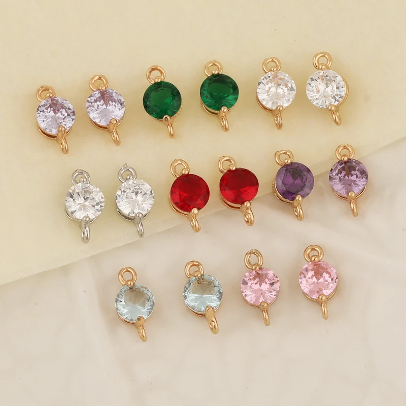 

Jewelry Accessories 10pcs 5*10MM Jewelry Findings & Components/CZ Charms/Round Shape/Crystal Pendant/Flowers Plates/