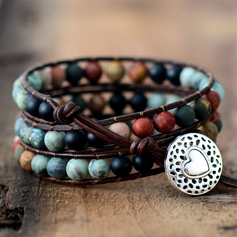 

Natural Frosted Pink Zebra Mineral Stone Bracelets Handmade Matte Stone Bead Bracelet Women Men Yoga Meditation Jewelry Gift