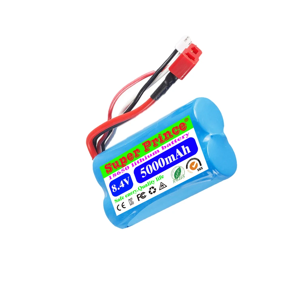 Фото 8,4 V 2S1P 5000mAh для Wltoys 12423 12428 12401 12402 12402A гусеничная машина для Samsung, литиевый аккумулятор + T разъем №4