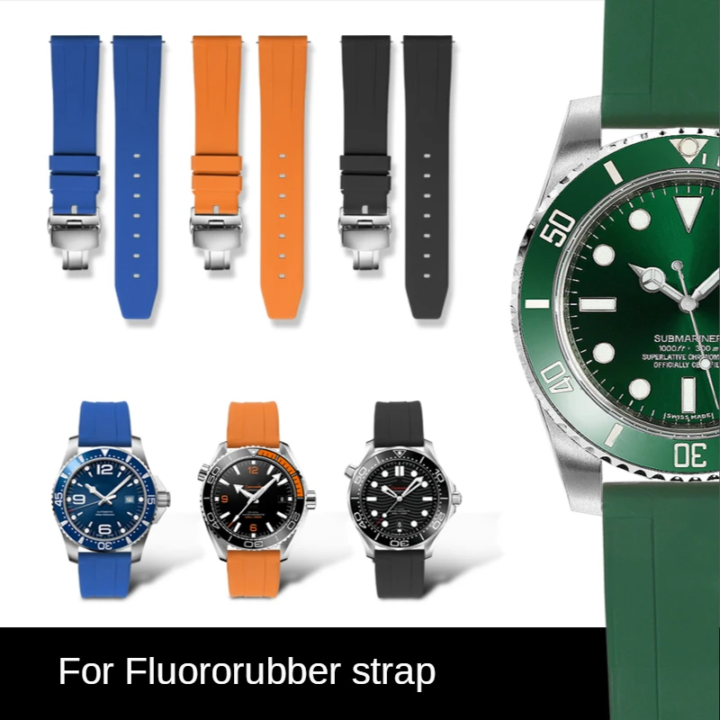 

Non-Dust Silicone Watch Strap for Rolex Black Green Blue Water Ghost Daytona Yacht Famous Log Waterproof Sweat-Proof Watchband