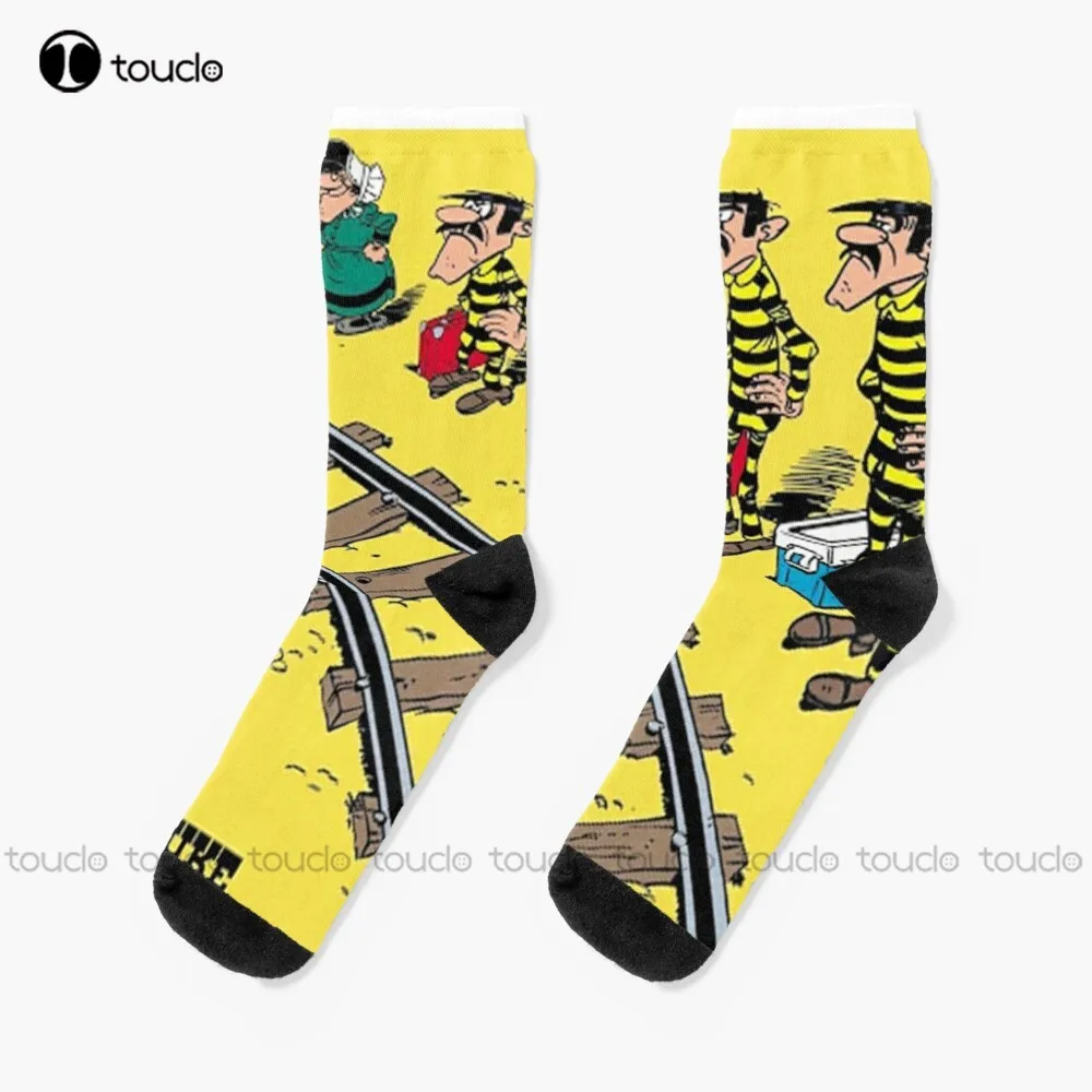 

Lucky Luke Daltons Anime Tv Movie Yellow Child Escape Prison Socks Black Socks For Men Comfortable Best Girls Sports Funny Gift