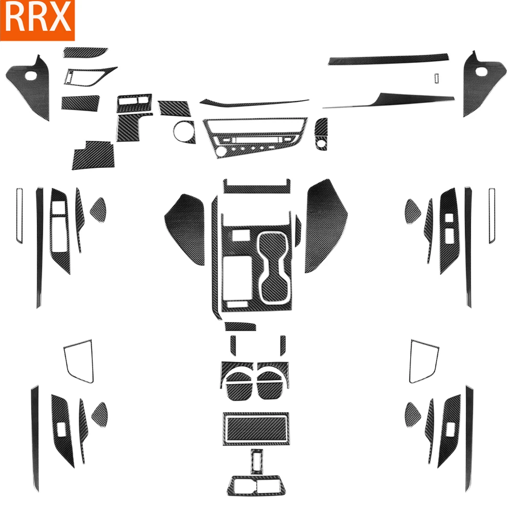 Фото Для Lexus ES ES200 250 260 300h 350 200 2018-2025 Наклейки из настоящего карбона для центральной консоли, кондиционера, CD-плеера, рычага переключения передач, дверной панели, декоративные элементы для автомобиля. №1