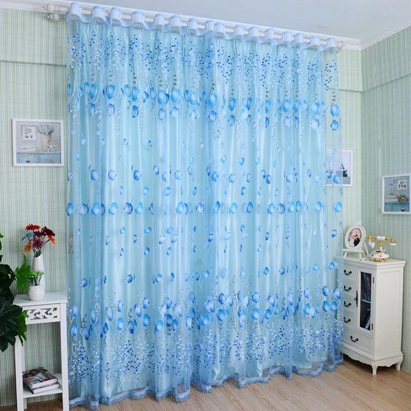 

1Pc Modern Tulip Window Screen Living Room Bedroom Door Kitchen Drape Curtain Home Decoration Supplies Transparent Curtain