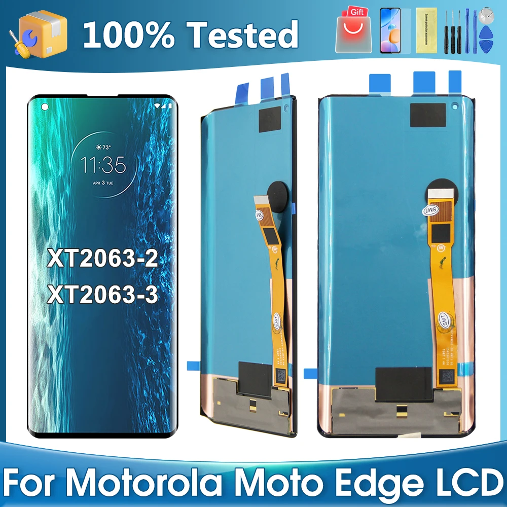 Оригинальный экран для Motorola Moto Edge 6,7 дюймов, зеркальный ЖК-дисплей, сенсорный экран для Moto Edge + детали для замены