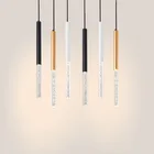 Приглушаемая светодиодная Подвесная лампа, длинная трубчатая современная лампа для кухонного островка, столовой, Цилиндрическая Люстра с прожектором
