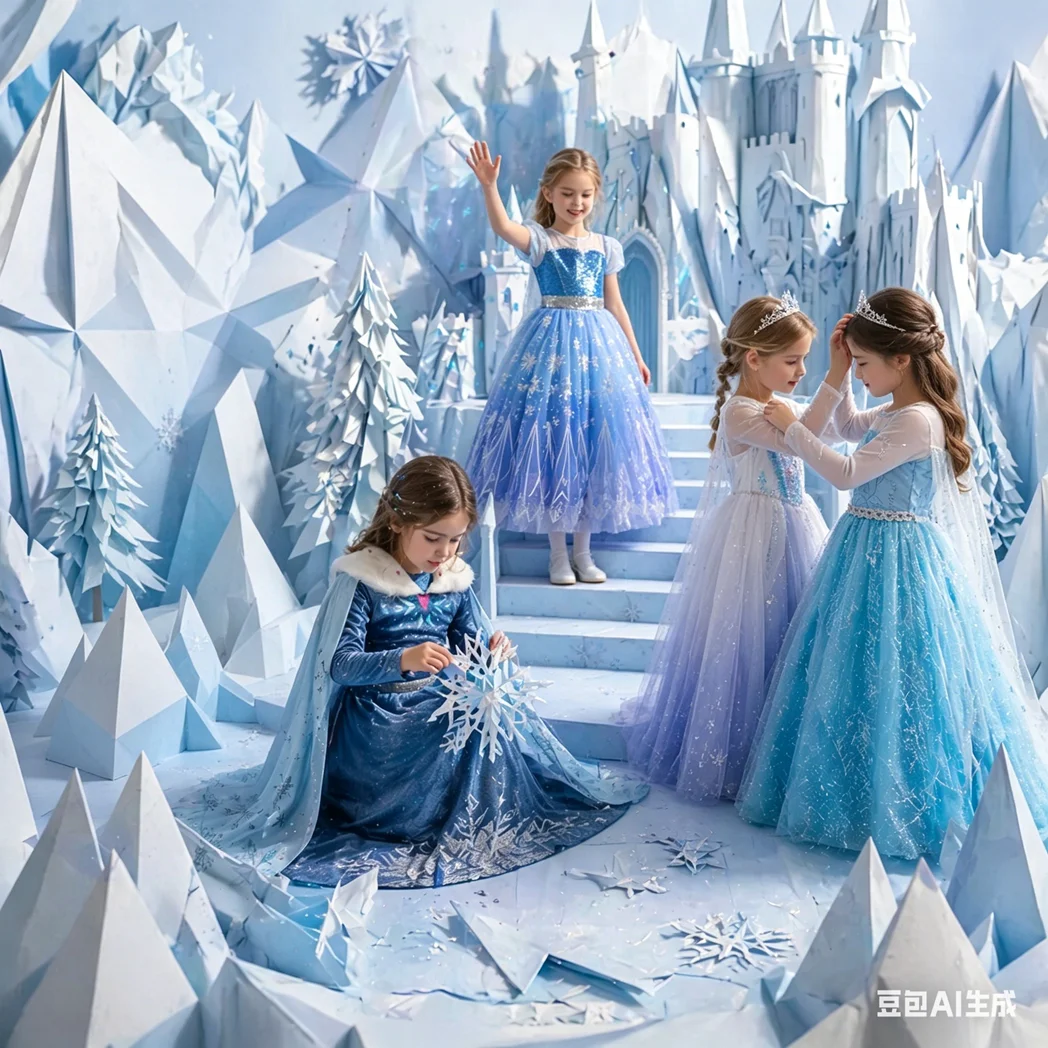 Фото Платье из тюля с кристаллами Muababy Frozen Sisters для девочек, костюм Эльзы и Анны, праздничный наряд для дня рождения, карнавала, 2-8 лет №3