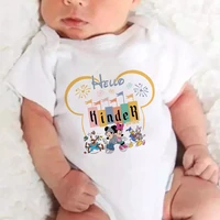 baby clothing disney new summer mickey and minnie newborn white cute print one piece suit cotton fashion loose simple style tren