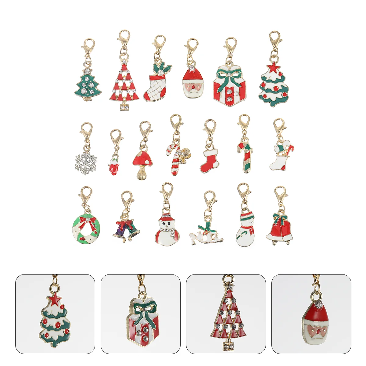 

Christmas Charms Pendant Diy Jewelry Charmmaking Pendants Craft Enamelflatback Set Earring Bead Alloy Beads Ornament