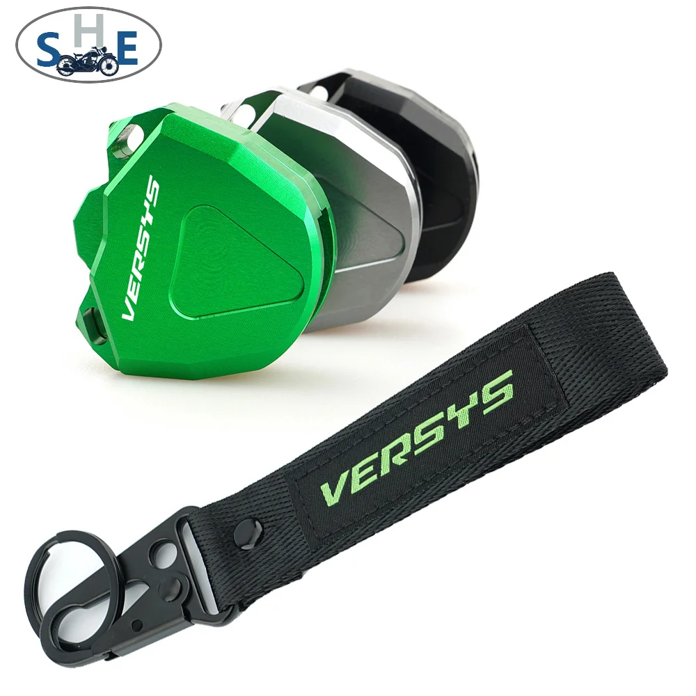

For Kawasaki VERSYS1000 VERSYS650cc VERSYS 1000 650cc Motorcycle CNC Aluminum Key Case Cover Shell & Embroidery Ring Keychain