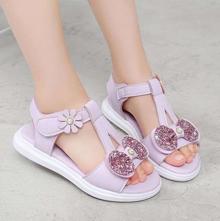 Новинка летняя обувь для девочек сандалии на плоской подошве детская маленького