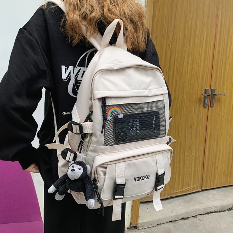 

JOYPESSIE High Quality Women Student Schoolbag Travel Big Capacity Nylon Mochila Laptop Backpack Girl Black For Teenager Bagpack