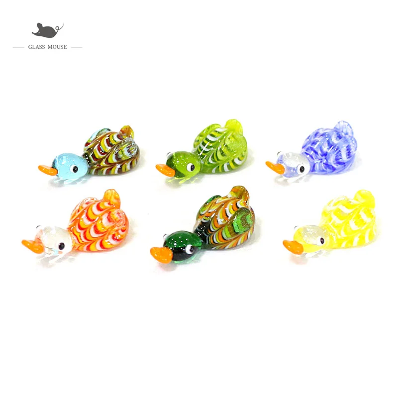

Cute Glass Duck Mini Figurine Japanese Style Cartoon Animal Tiny Statue Craft Ornament Fairy Garden Easter Micro Landscape Decor
