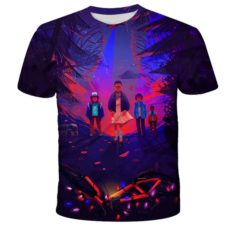 

Stranger Things 4 2022 T Shirts Boys and Girls New Fashion Summer Short Sleeve Tops Children Cartoon Casual T-Shirts 4-14 Years