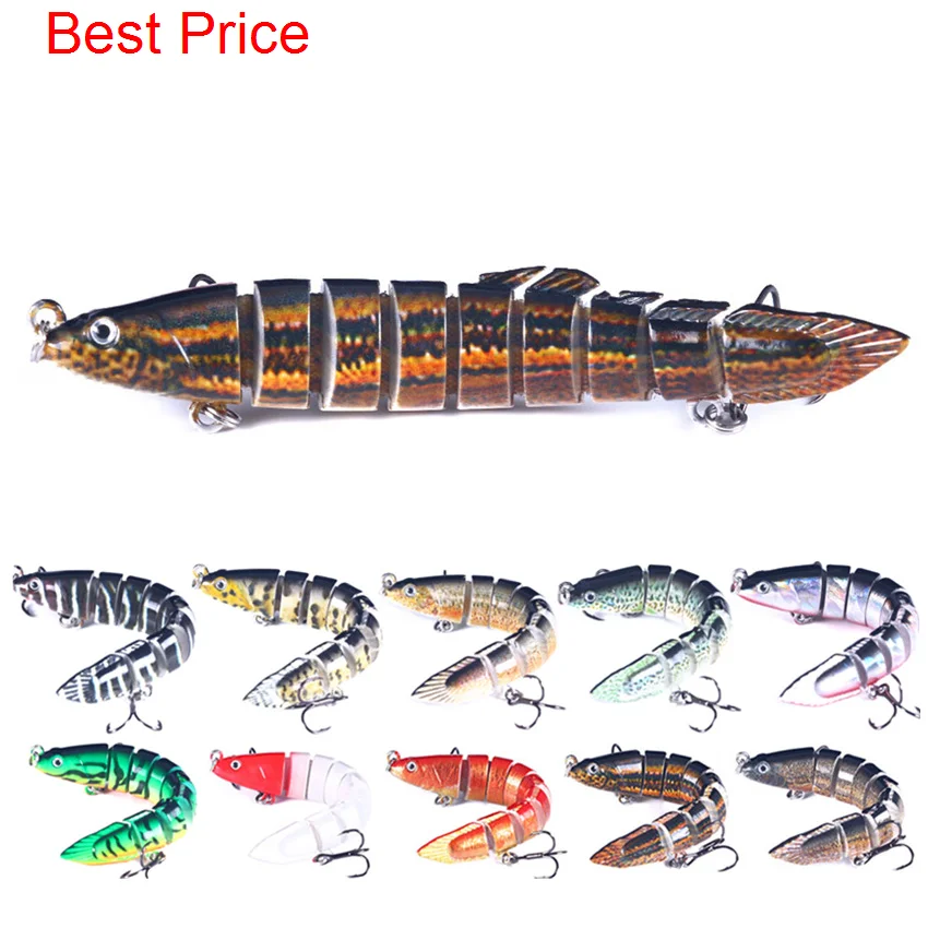 

50Pcs Multi Knot Bait 10cm-10g-8# Blood Trough Bionic False Bait Multi-stage Road Sub Bait Loach