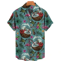 unisex 2022 fun summer hawaiian shirts fruit 3d pineapple watermelon mens shirts short sleeves tops casual fashion loose shirt