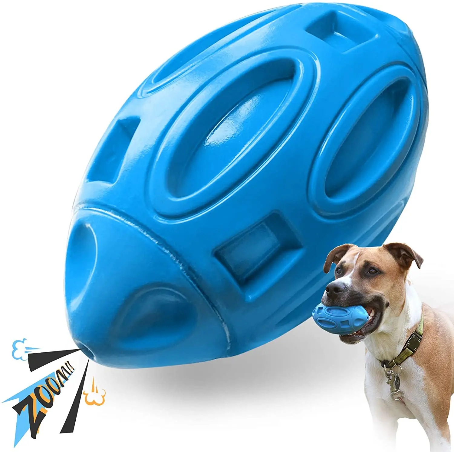 

Squeaky Dog Toys for Aggressive Chewers: Rubber Puppy Chew Ball with Squeaker, Almost Indestructible and Durable Pet Toy for Med