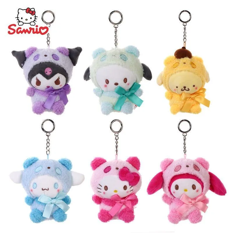 

Anime Sanriod Keychain Hello Kittys Girls Cartoon Car Keyring Kawaii Bag Accessories Creative Cute Plush Bag Pendant Keychain