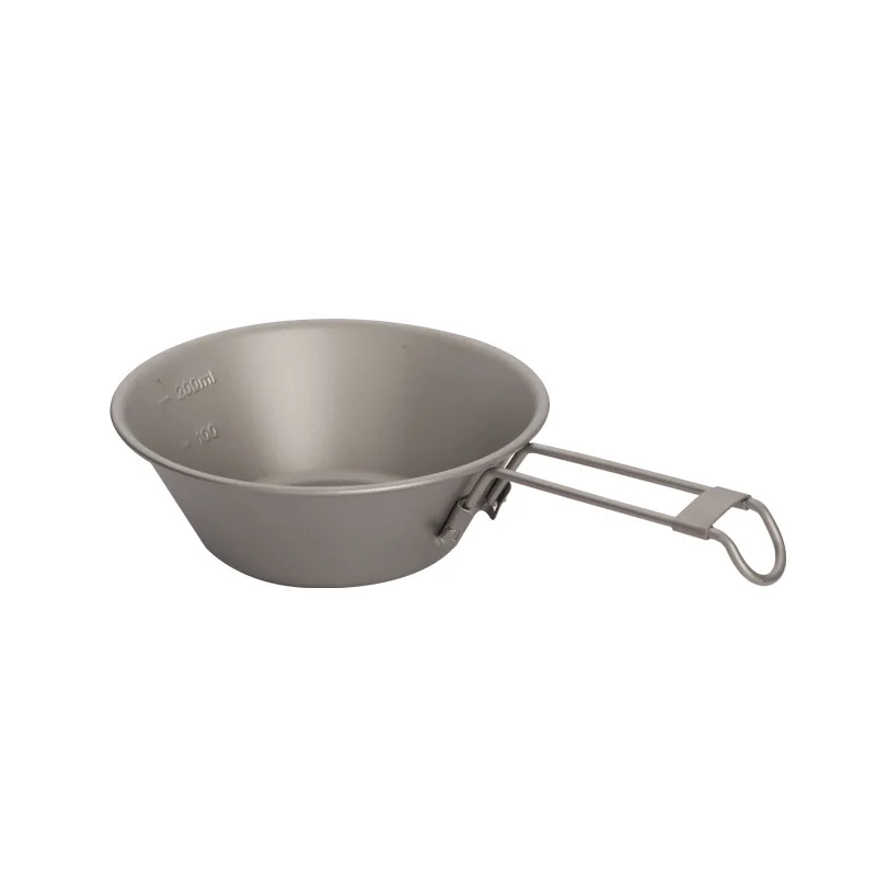 

Складная миска, неподвижная миска, уличная посуда из чистого титана, портативная посуда из титанового сплава для кемпинга и пикника