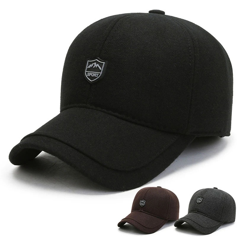

Men Ear Protection Baseball Cap Autumn Winter Fishing Caps Outdoor Sports Visors Hats Camping Hiking Sunshade Hat Comfortable