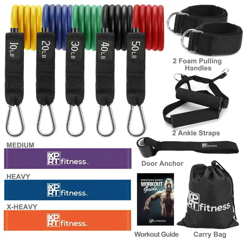 

Resistance Bands Set for Home Gym and Exercise with 3 Loop Workout Bands