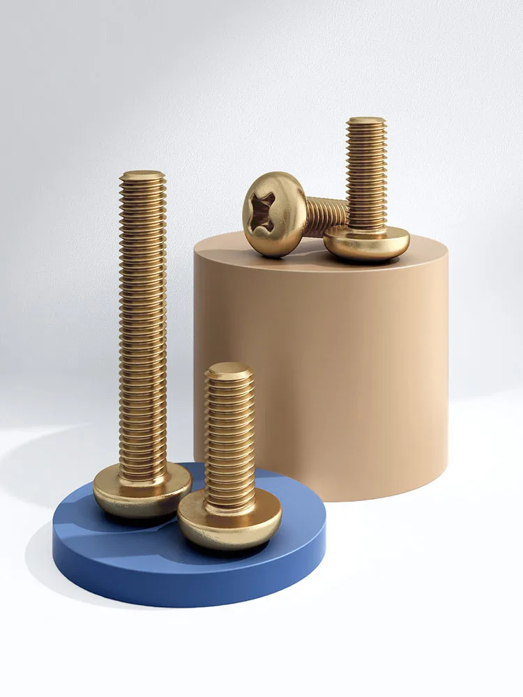 5-200 шт. M2 M2.5 M3 M4 M5 M6 Латунный винт с круглой головкой и крестообразным шлицем