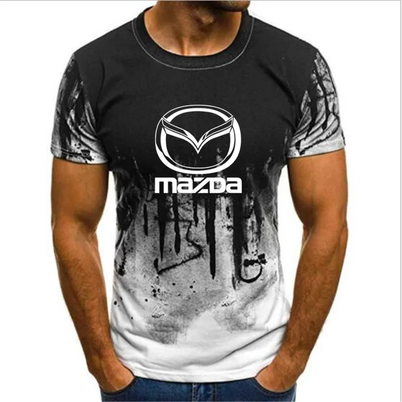 

2022 NEW Gradient ink unisex Summer T Shirt Rotary Power Mazda Logo Tee Shirt RX7 MX5 MX-5 RX8 DRIFT Tee Shirt