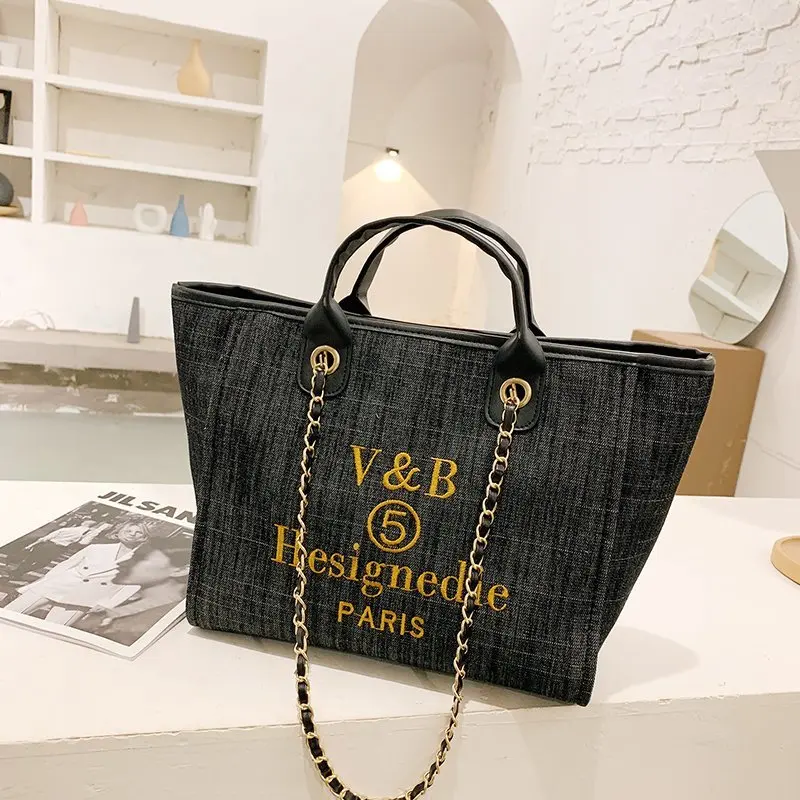 

2022 Ladies New Fashion Canvas Handbags Large-capacity Single Shoulder Women Tote Bag Short-distance Travel Denim Bags Cc Gg