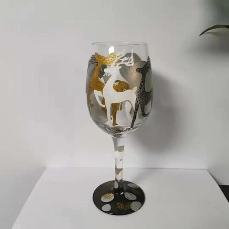 Термостойкая кофейная чашка Рождественский бокал ручная роспись стекло для