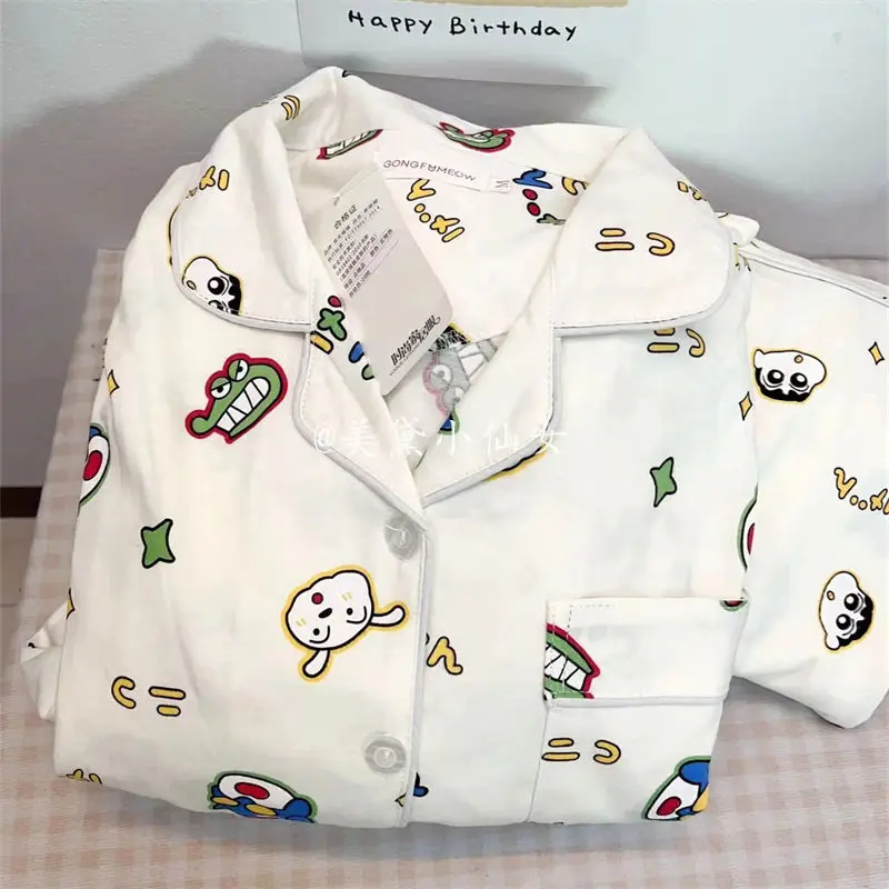 Новинка милые Аниме Пижамы Crayon Shin Chan с коротким рукавом героями мультфильмов Bandai