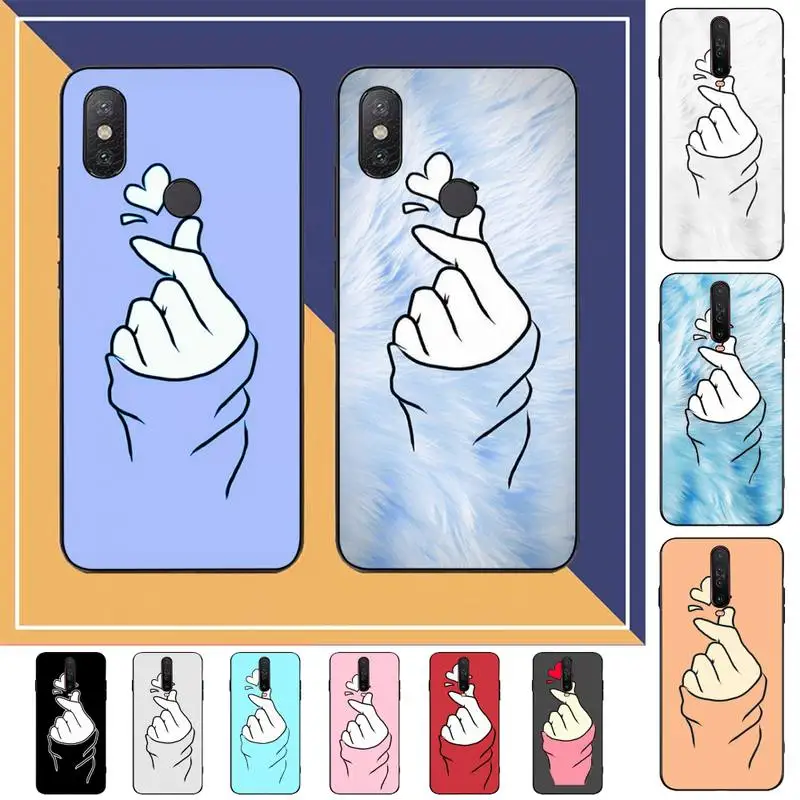 

LVTLV Finger Heart Love Phone Case for Redmi Note 8 7 9 4 6 pro max T X 5A 3 10 lite pro