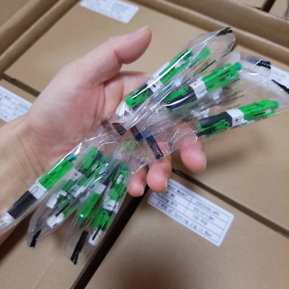 

300 pcs/lot UNIKIT FTTH ESC250D SC APC Single-Mode Fiber Optic SC UPC Quick Fast Field Assembly Connector For Drop Cable ESC250D