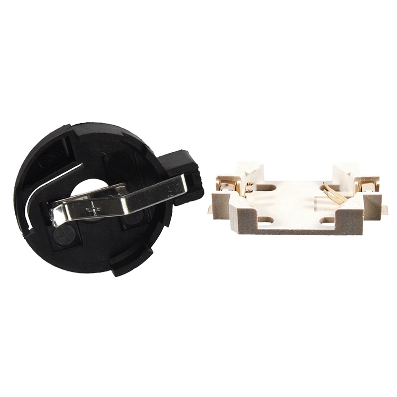 

30 Pcs Cr2032 Cell Button Battery Holder, 10 Pcs Black & 20 Pcs White