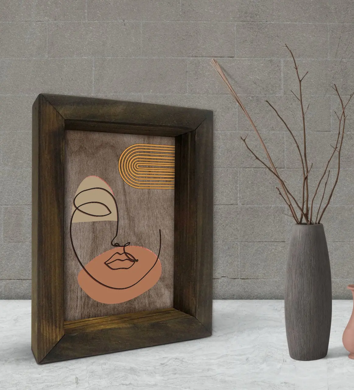 

BK подарок Современный художественный дизайн декоративная рама из натурального массива дерева 15x20 см-11