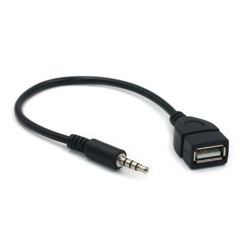 

Plug Jack to USB 2.0 Female Converter Cable Cord 20cm/8-inch Length Black