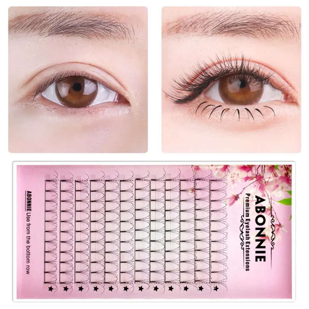 

1 Box False Eyelashes Perfect Fitting Fluffy 4D Effect Ladies Beauty Supply Short Single Cluster False Eyelashes for Women
