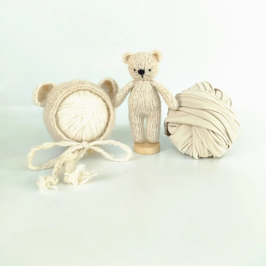 Набор кукол для новорожденных реквизит фотосъемки шапочки детский медведь